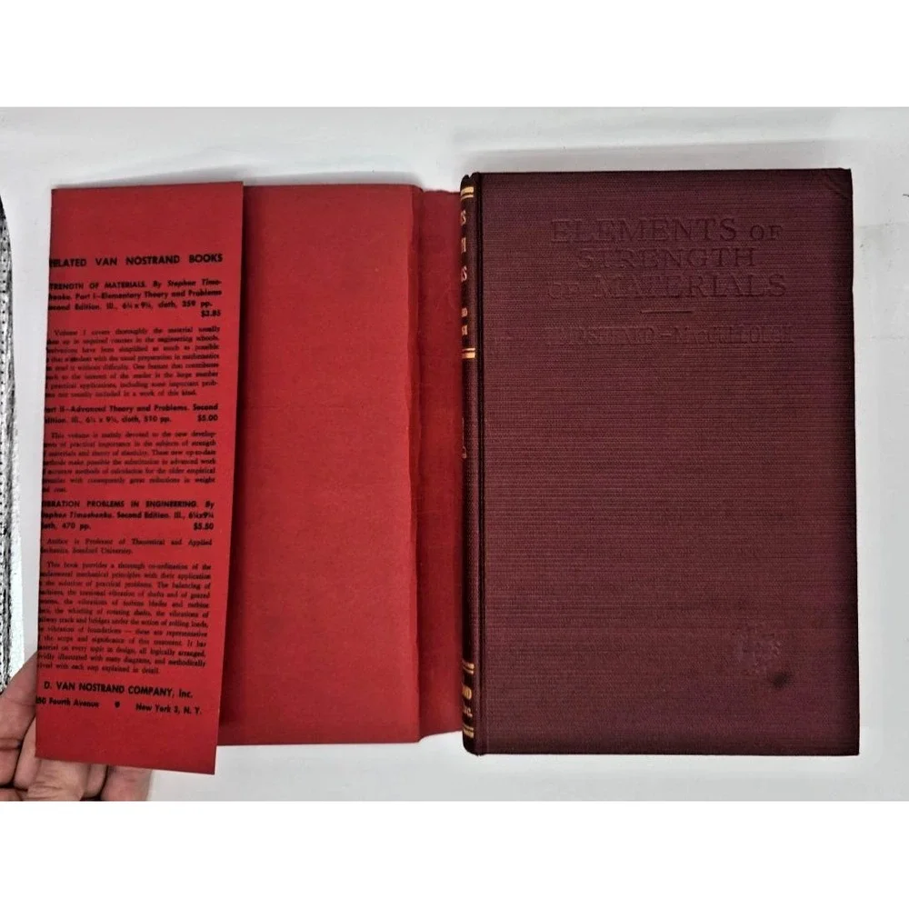 Elements of Strength of Materials‎ by Timoshenko and McCullough 1940's HC w/DJ